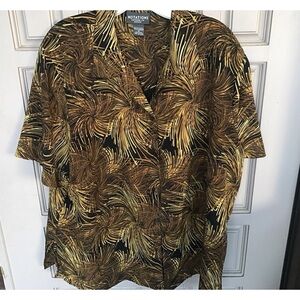 Notations, vintage women’s 2in1/shirt Earth tones, size 1X short sleeves collar